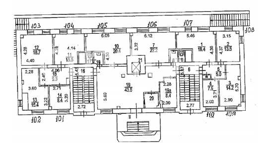 Планировка офиса 1547 м², 1 этаж, Административное здание «г Москва, 4-я Сокольническая ул., 1А»